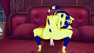 i'm ankha, riding a nice cock in the bedroom, creampie