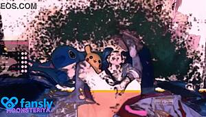 Anime girl masturbates to cum