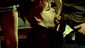 Damn! Female Cop in Feminge 4K Gets Her Throat Stuffed Deep!