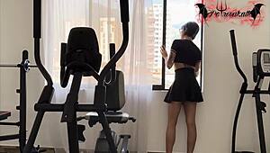 Masturbating in the Gym with Wild Colombian Teen Slut