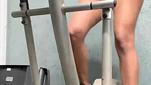 Brave Woman Dares in the Gym