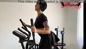 Masturbating in the Gym with Wild Colombian Teen Slut