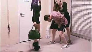 Two Goddesses Amadahy And Miskha Kick Hard In The Balls! Andrea Dipre