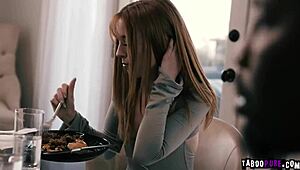 Lauren Philips Frolics Under Desk.