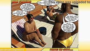 Big booty vacation milf rocking it in Daz 3D style