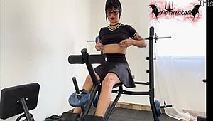 Masturbating in the Gym with Wild Colombian Teen Slut