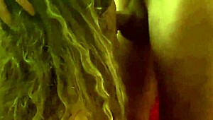 Threesome with my cheating slut wife sucking two cocks with a friend