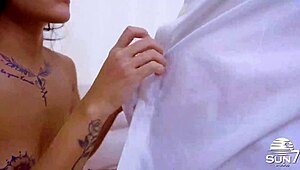 latina amateur gags on deepthroat and chokes with big ass