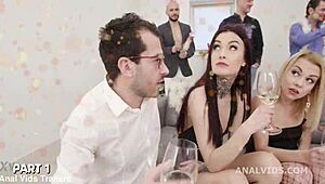 on new year's eve 2020, tabitha poison and rebecca sharon dive into wild dap. gapes and squirt everywhere with gio1660!