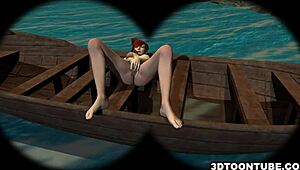 Imagine this foxy 3d babe getting licked on a boat, so hot!