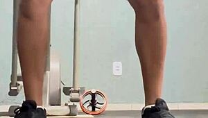 Brave Woman Dares in the Gym