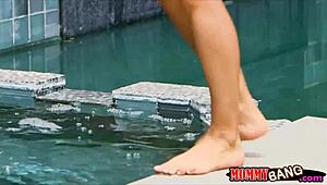 Czech Babe Linda Leclair Gets Public Fuck in Wild Outdoor Threesome with Intense Blowjob Action.