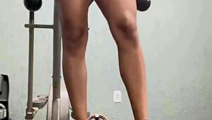 Brave Woman Dares in the Gym