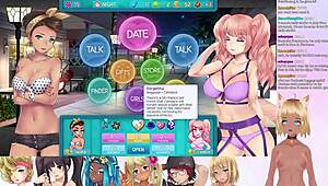 Vtuber lewdneko explores lesbian group play in huniepop 2 double date lingerie scene part 6