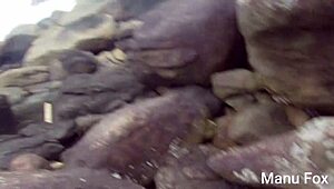 manu fox gets cumshot inside on the beach