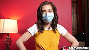 Stepbro Demands Stepsister Spencer Bradley Gives Him Blowjob In Bedroom