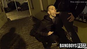 two gay dudes start sucking and fucking in building