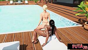 Futa3dx - Hot Babe With Futa Hotties.