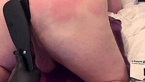 Wife Toys Cuckold Hubby's Ass And Spanks Him Without Mercy
