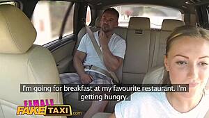 female fake taxi cabbie craves action on backseat