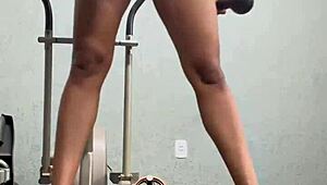 Brave Woman Dares in the Gym