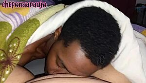 Brazilian babe falls mouth on pussy, sucking and licking intensely.