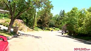 Big Tits European Milf Deepthroats College Dude Outdoors