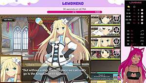 Lewdneko Vtuber moans in cute hentai game Evenicle