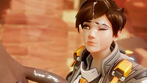 Tracer gets paid with a hot blowjob in this Overwatch 2 porn