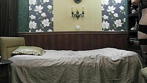 Senior Mature Married Couple in Black Lingerie Having Real Sex.