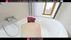 Naughty angie elif in bathroom deepthroat and hard fucking in vr
