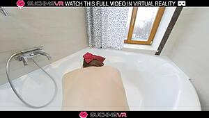 Naughty angie elif in bathroom deepthroat and hard fucking in vr