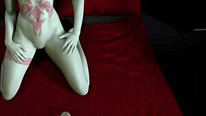 Cute Rebecca seduces you on the street after the party.