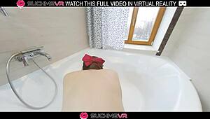 Naughty angie elif in bathroom deepthroat and hard fucking in vr