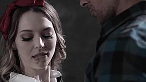 teacher chats with shy lily larimar about drama club and school secrets. blonde babe opens up!