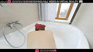 Naughty angie elif in bathroom deepthroat and hard fucking in vr