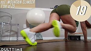 adult time - siri dahl rides dildo and squirts hard during stamina workout