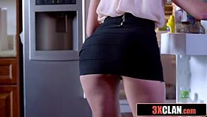 Hot Blonde Stepmom Teaches Young Couple Blowjob and Sex Lessons!