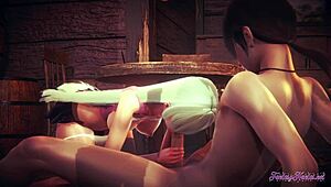 Elizabeth liones in hentai 3d blowjob and fucking