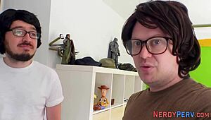 Busty Newbie Sucking Nerds Dick