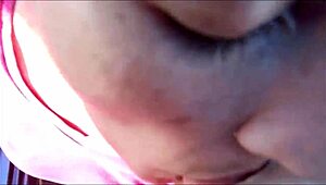 Michelle Simpson gives amateur blowjob in pov, sucking and swallowing cumshot