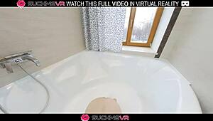 Naughty angie elif in bathroom deepthroat and hard fucking in vr