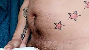 i use fleshlight in the kitchen for intense orgasm with my pierced cock