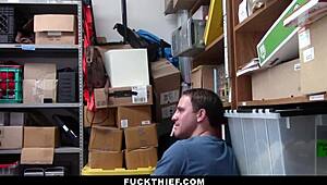 Veronica Vega receives a steamy garage blowjob punishment for theft