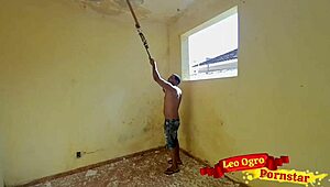 Novinha Bent Over with Padrasto at Construction Site