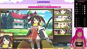 Lewdneko Vtuber moans in cute hentai game Evenicle