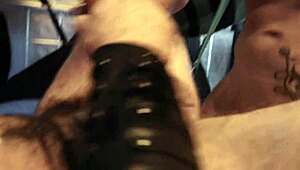 Roman Todd and Pierce Paris battle it out with Alpha Wolfe in rough BDSM dildo play.