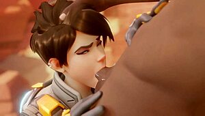 Tracer gets paid with a hot blowjob in this Overwatch 2 porn