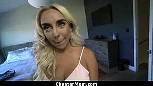Cheating stepmom instructs her new stepson in ejaculation techniques