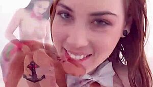 Flirty lesbian stunners dive into intense fist action on pink vaginas and gaping assholes